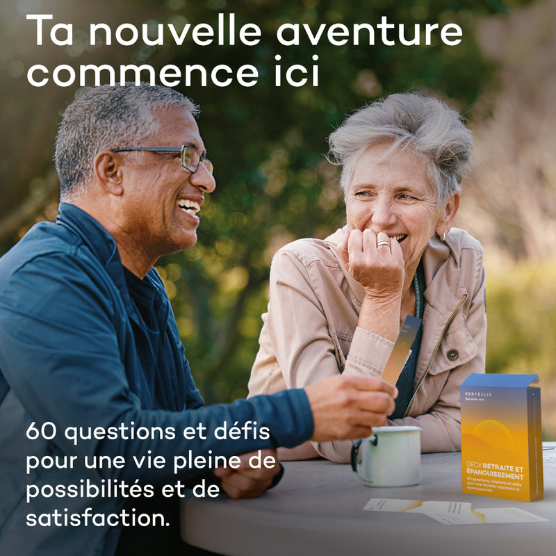 Deck Retraite et Épanouissement - 60 questions, citations et défis pour vivre la retraite de tes rêves